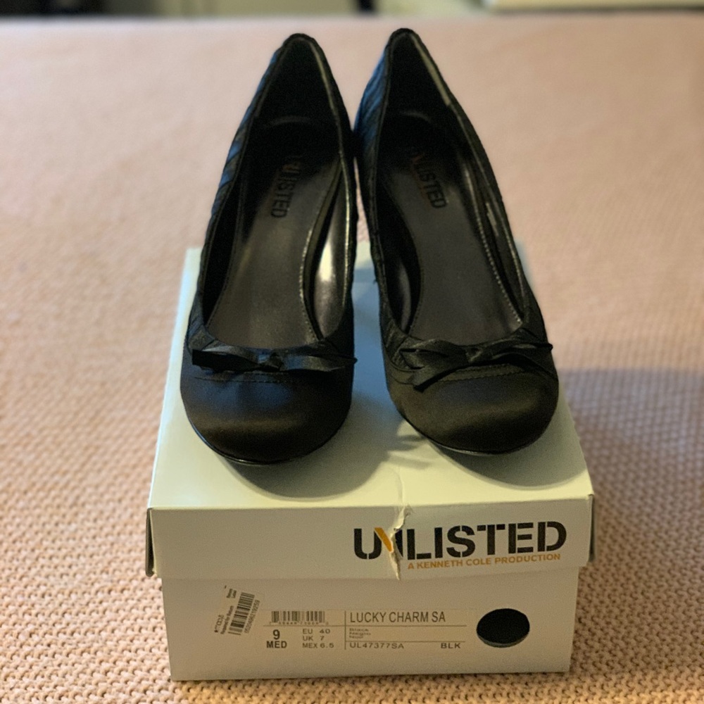 Black Satin Heels